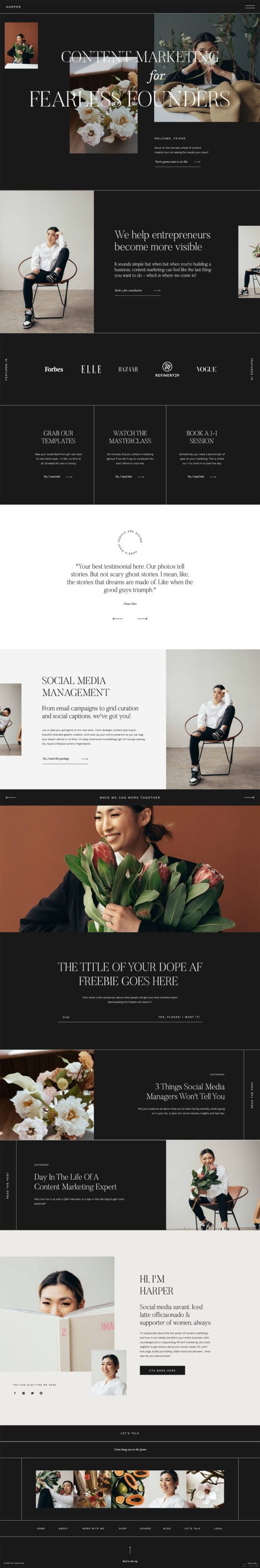 Harper - Showit Creative Website Template