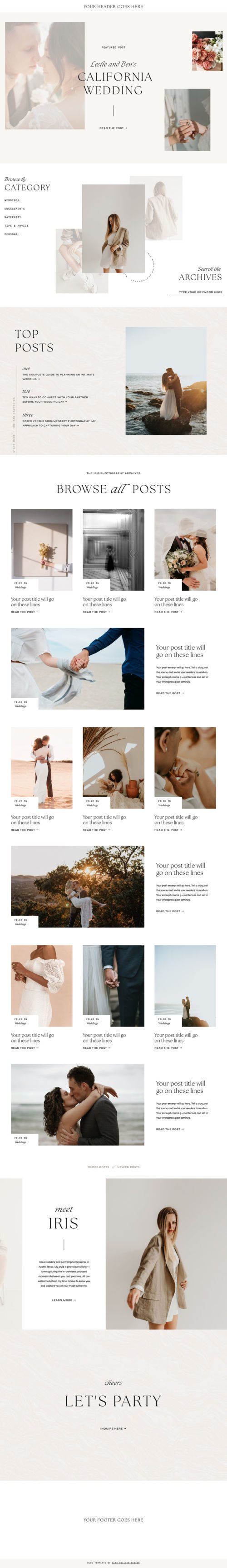 Iris Blog - Showit Creative Website Template
