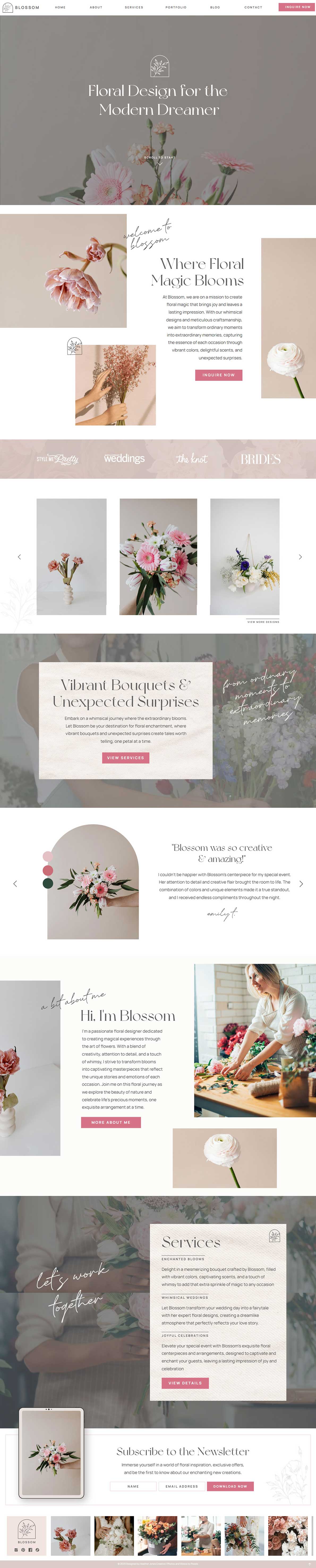 Blossom Showit Website Template for Floral Designers