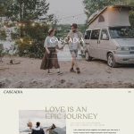 Desktop screenshot of the Cascadia Showit template for elopement photographers