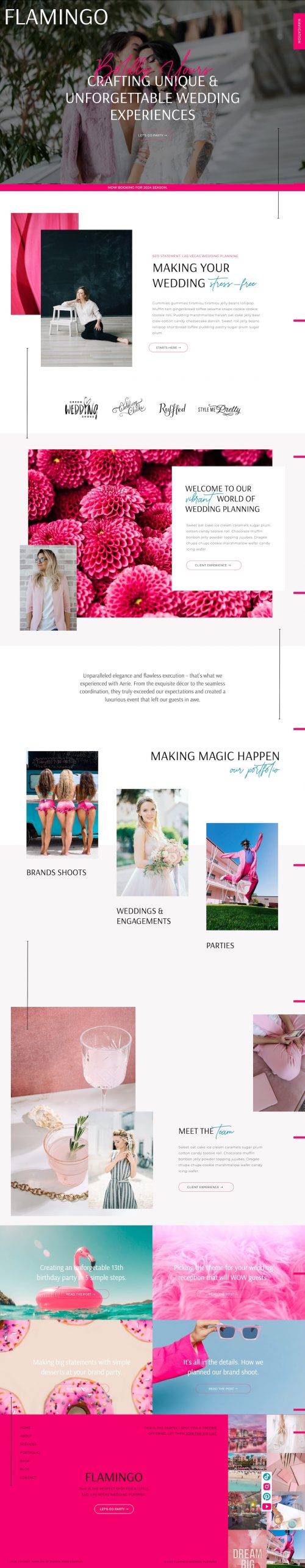 Flamingo - Showit Creative Website Template