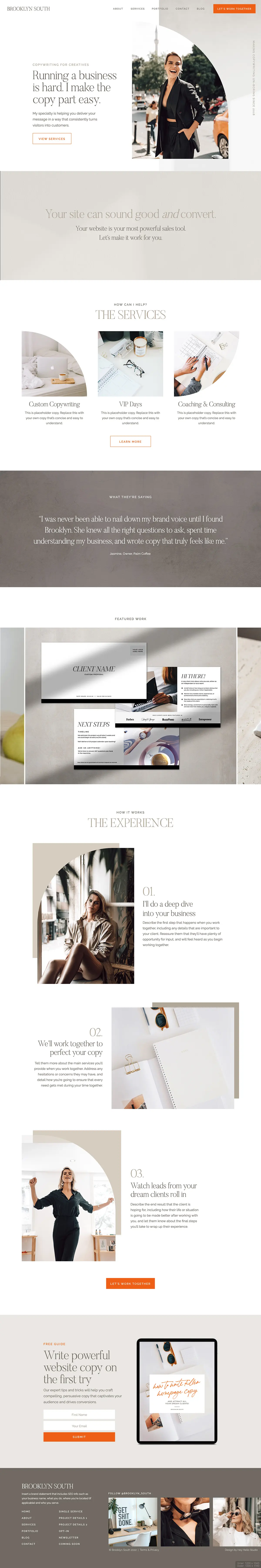 Showit Website Template for Creative Service Providers - Brooklyn South