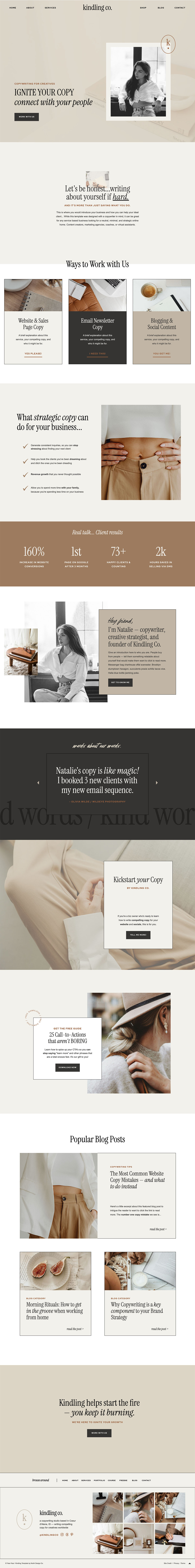 Website template for a copywriter