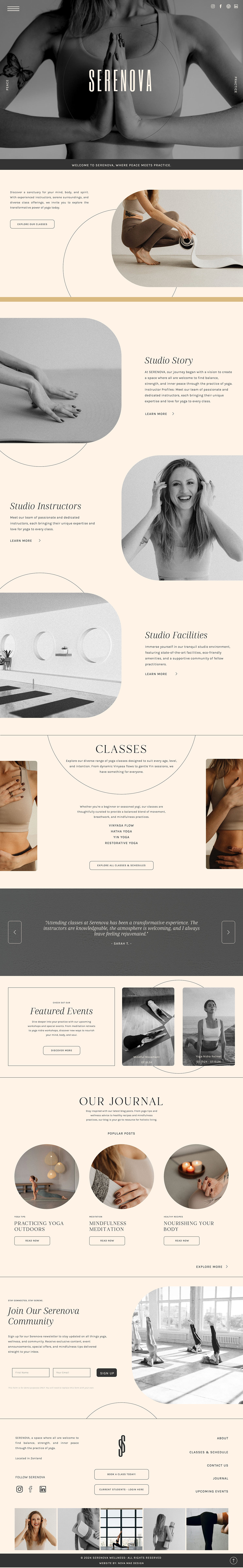 showit website homepage template for a yoga studio