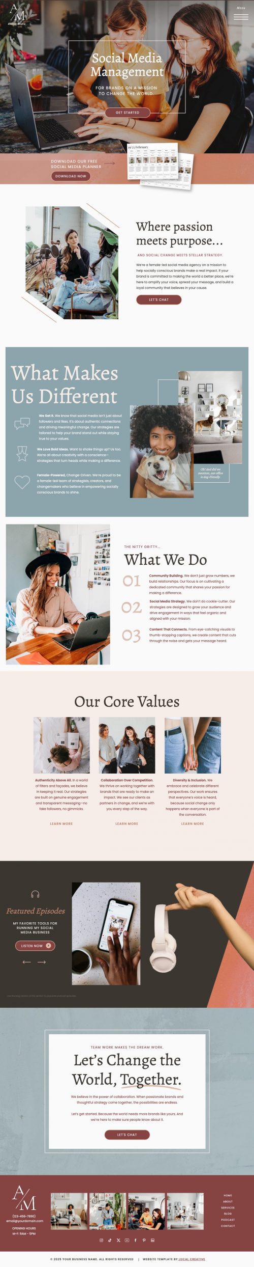 Amber Marketing Agency - Showit Creative Website Template