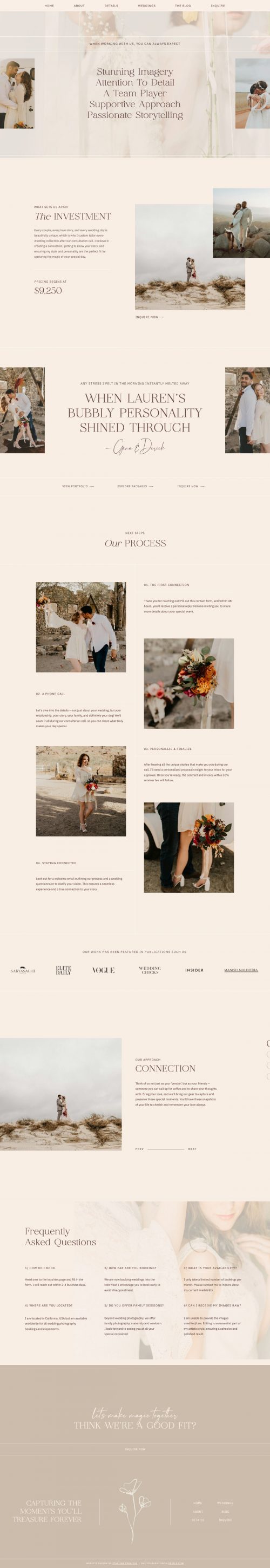 Investment & Experience Page - Showit Creative Website Template