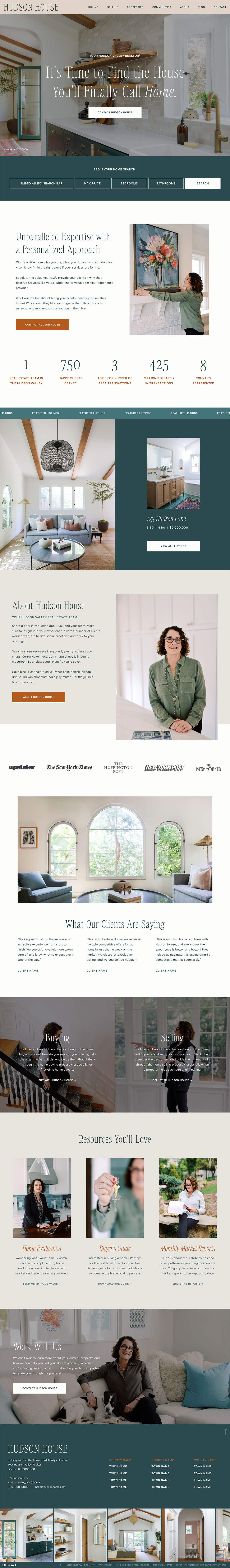 Hudson House - Showit template for realtors & interior designers