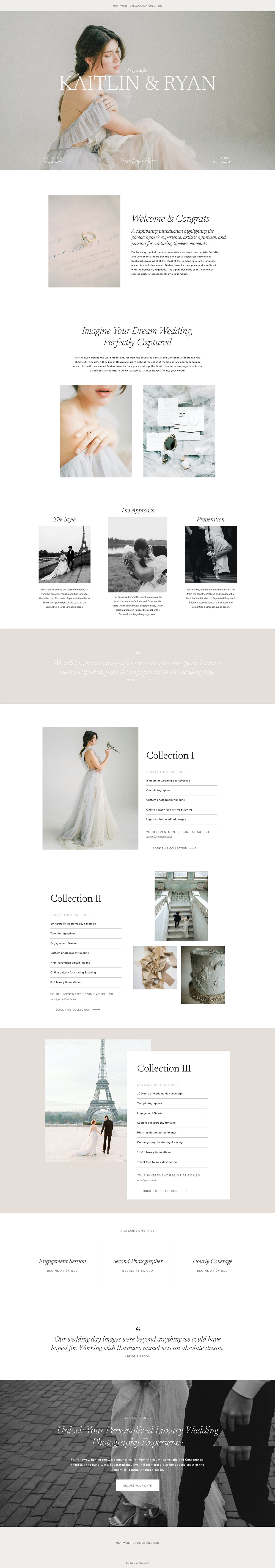 showit website proposal template for photographers