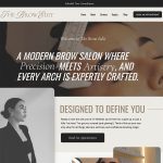 Homepage of the Sloane Beauty Showit template featuring a modern, high-end design for beauty professionals, with soft neutral tones, elegant typography, and strategic service highlights.