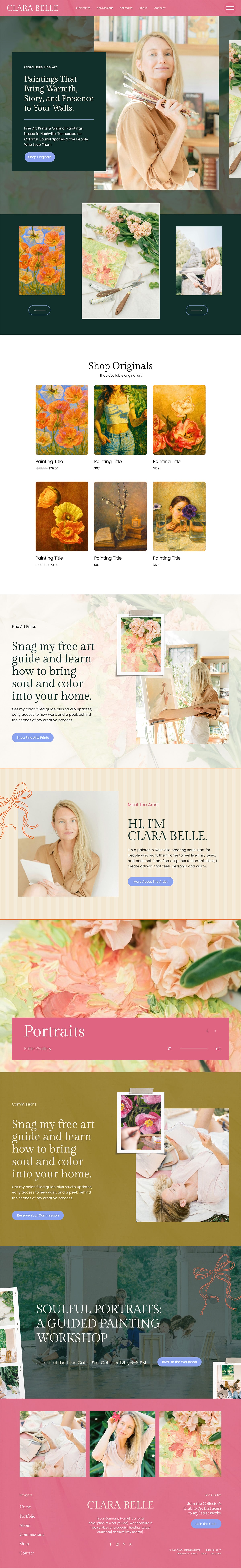 Fine Art Showit Website Template