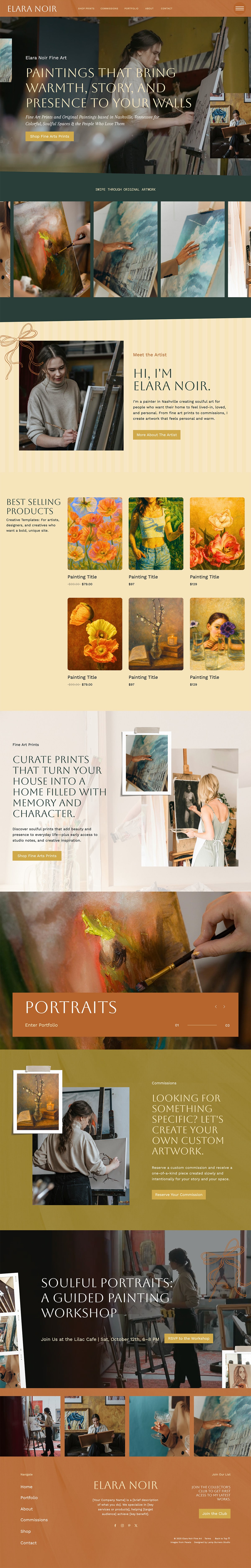 Fine Art Showit Website Template