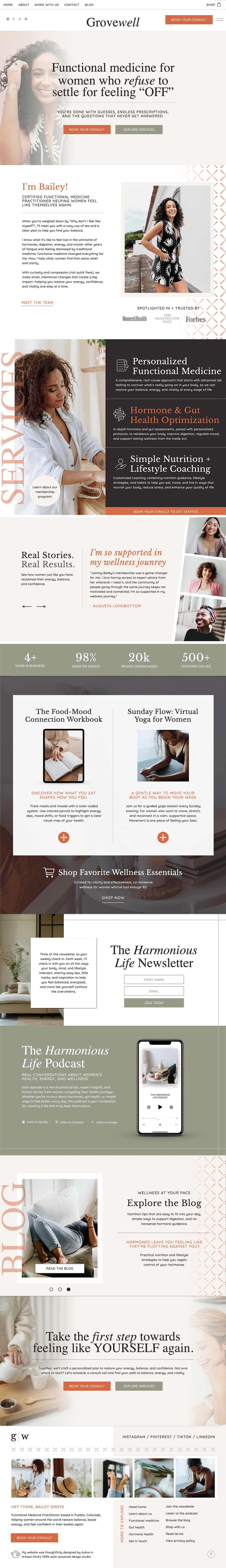 Showit website template for functional medicine providers and wellness professionals