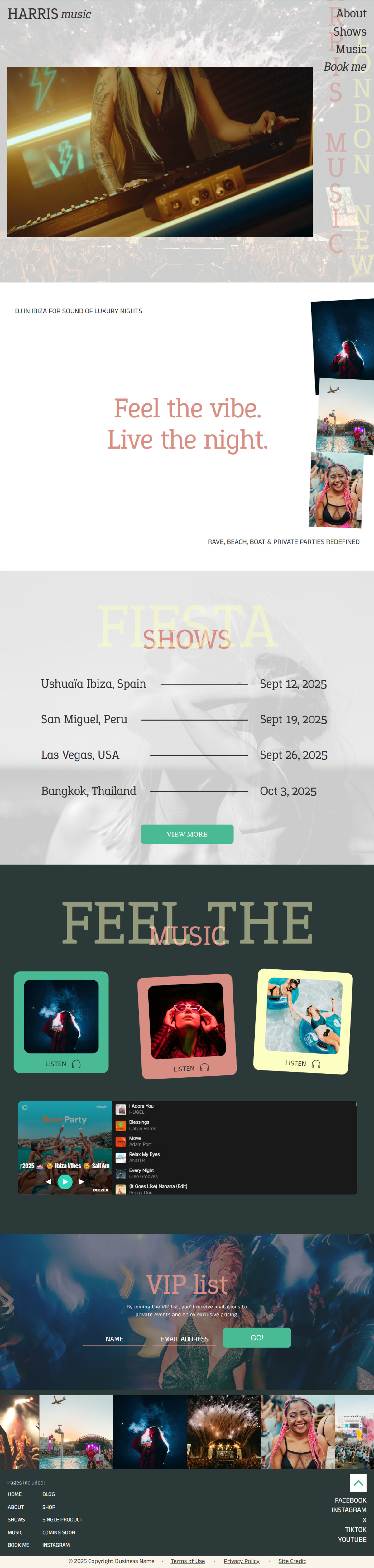 Template Harris for DJs, music producers, and musicians