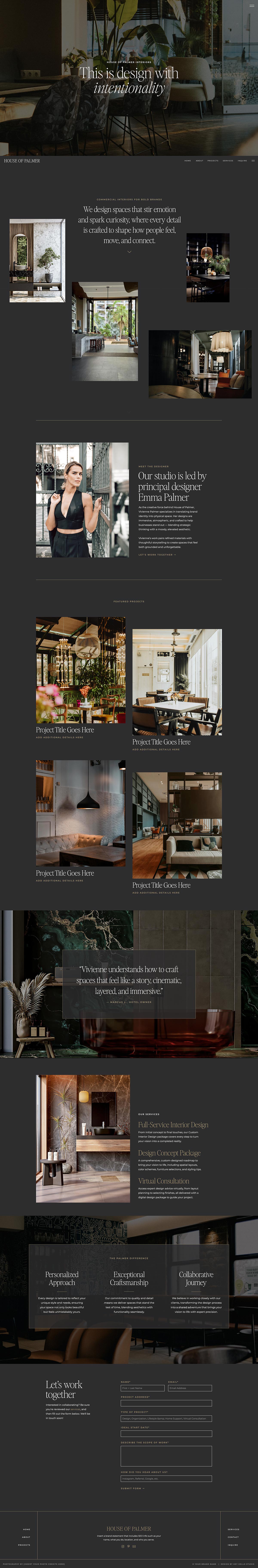 Website Template for Interior Designers, Architects, Stylists and More - House of Palmer