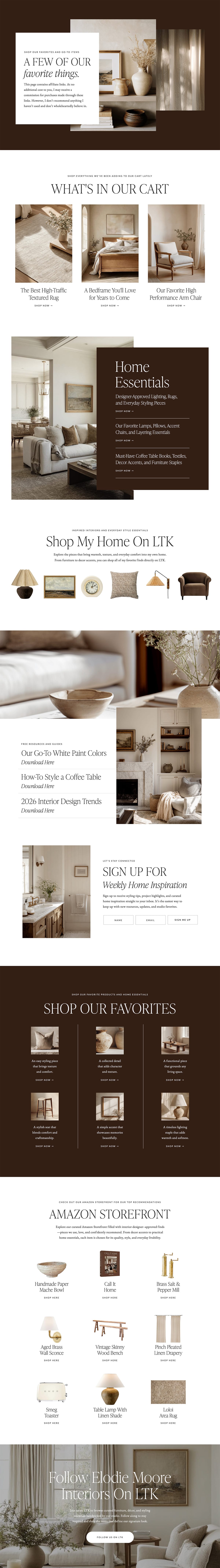 Screenshot of Shop page for Interior Designers