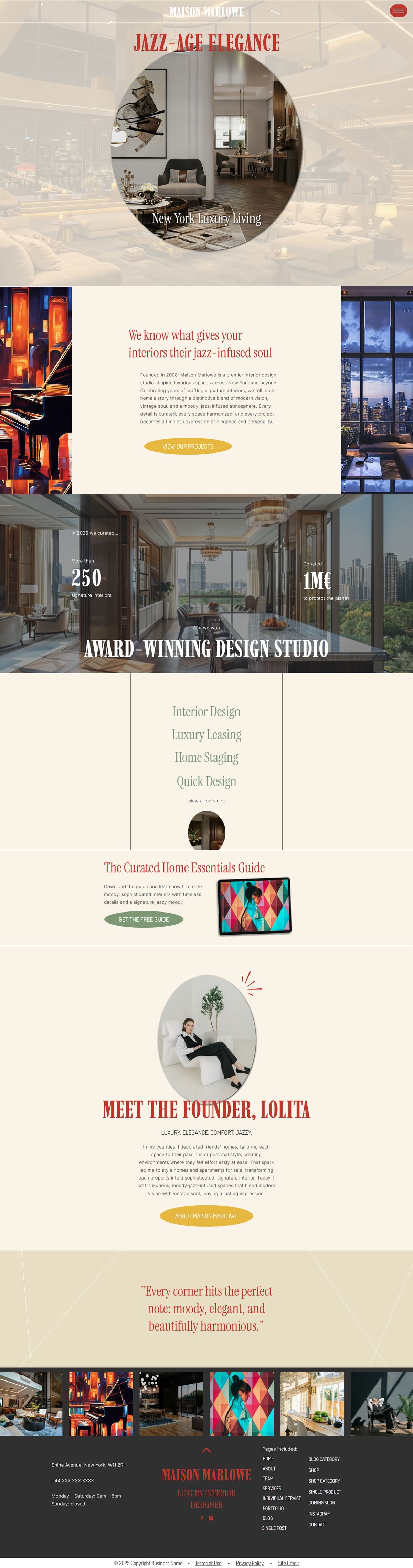 Template Flowatica for interior designers, home stagers