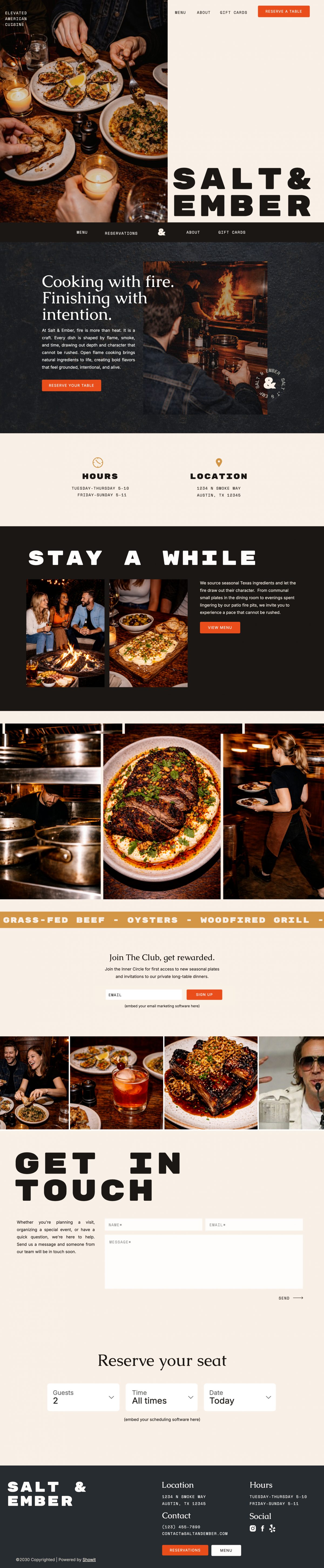 Salt & Ember - Showit Creative Website Template