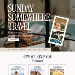 SUNDAY SOMEWHERE TRAVEL Showit website for travel agents, honeymoon planners and destination wedding planners. A high end, editorial design to attract premium clients.