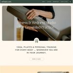 Full length, homepage screenshot of Orleans Avenue, a showit website tempalte featuring yoga studio, pilates, and fitness images