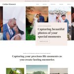 screenshot of golden moments one page Showit website template for photographers
