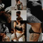 Ares Showit website template for tattoo artists featuring bold typography, dark editorial styling, tattoo photography, artist profiles, portfolio galleries, and modern layouts.