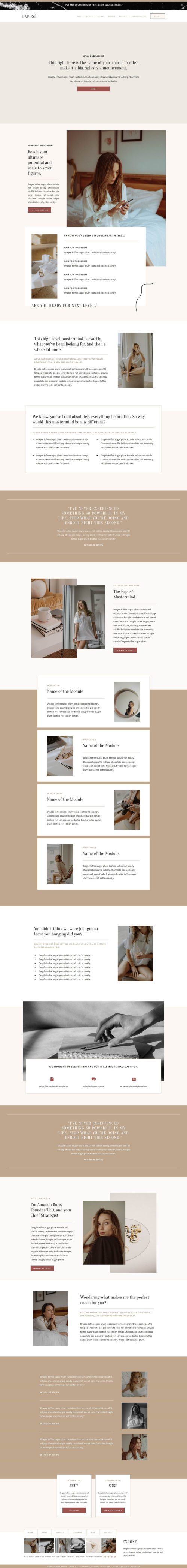 Exposé Sales Page - Showit Creative Website Template