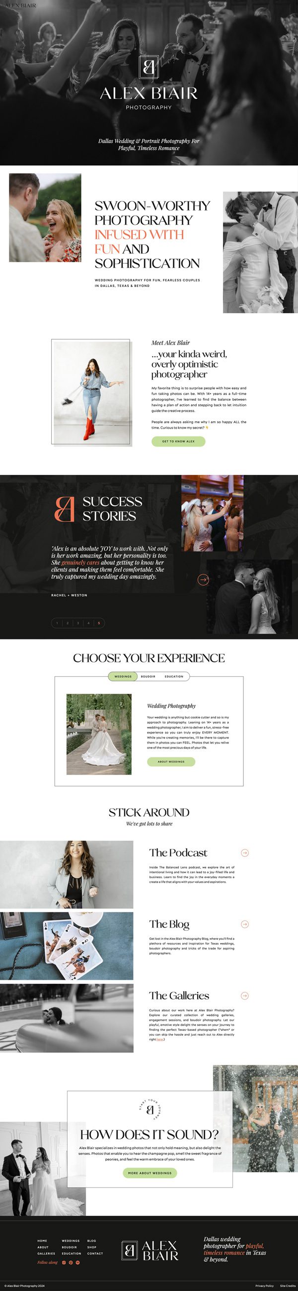 bold, modern website design for photographer