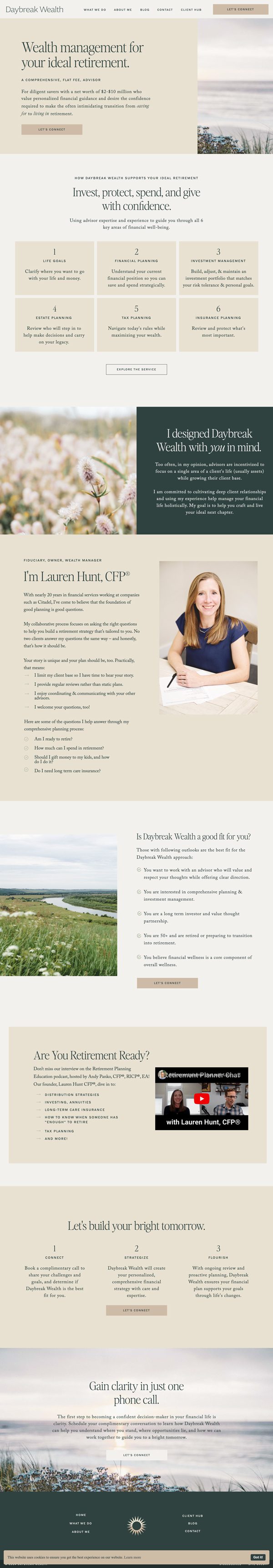 Meteor Street Studio Showit Website Design forDaybreak Wealth