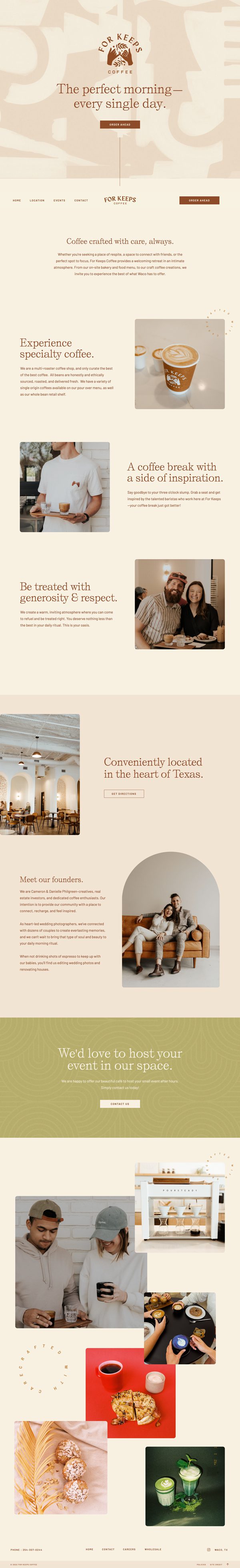 Meteor Street Studio Showit Website Design for For Keeps Coffee