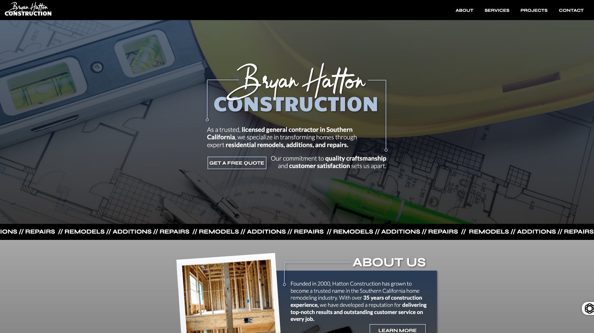 Bryan Hatton Construction Website by Amy Hates Carrots Amy Loves Websites