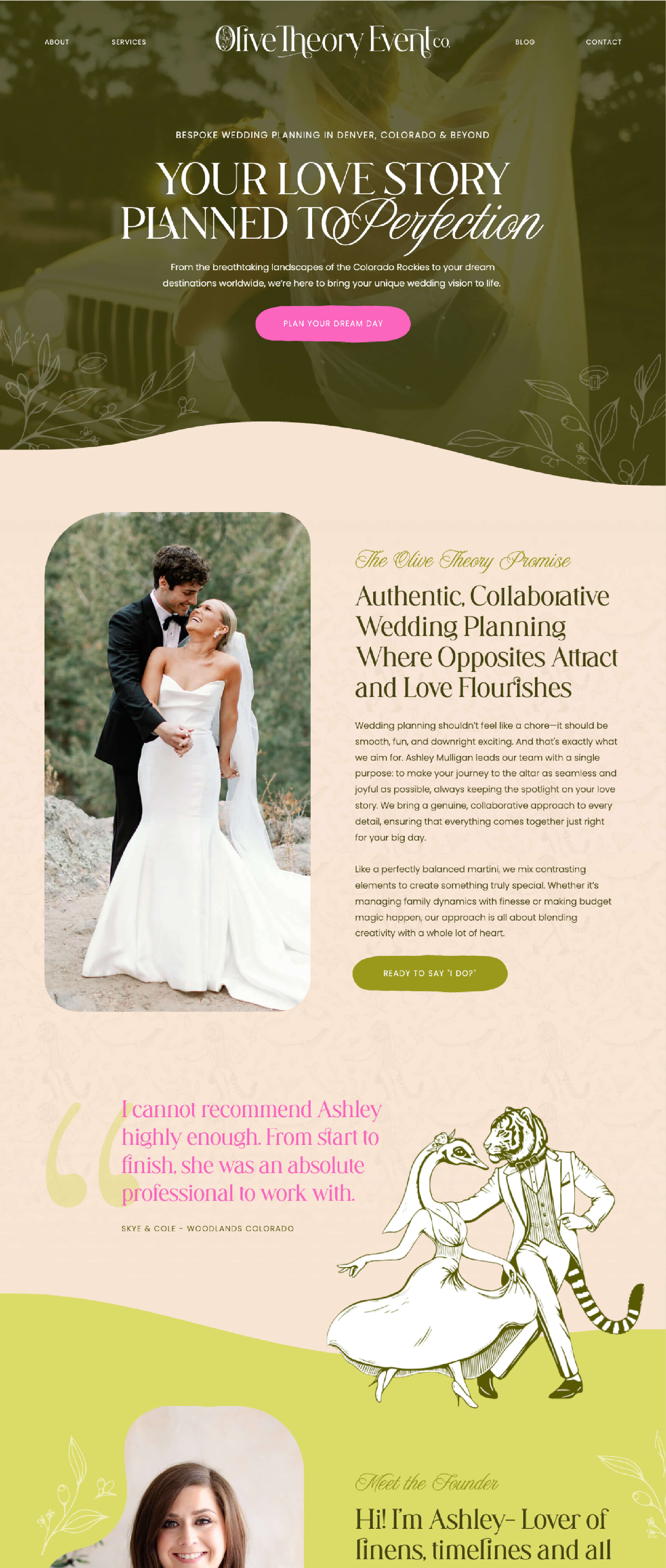 Showit website for Wedding Planner