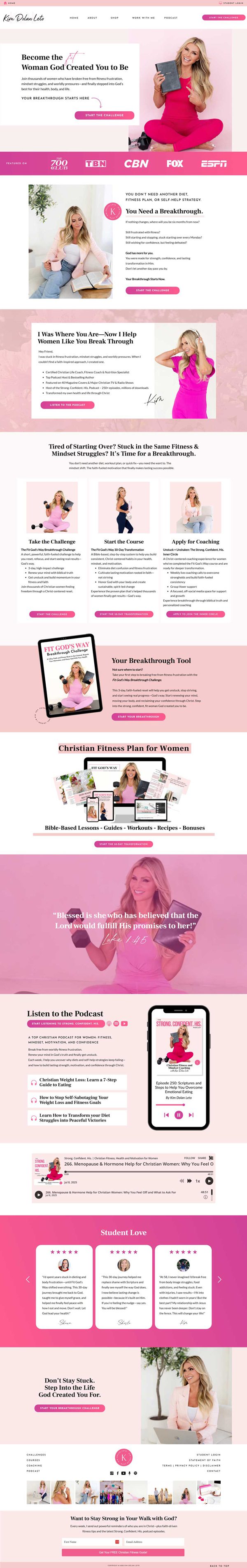 Coaching Showit Website for Kim Leto