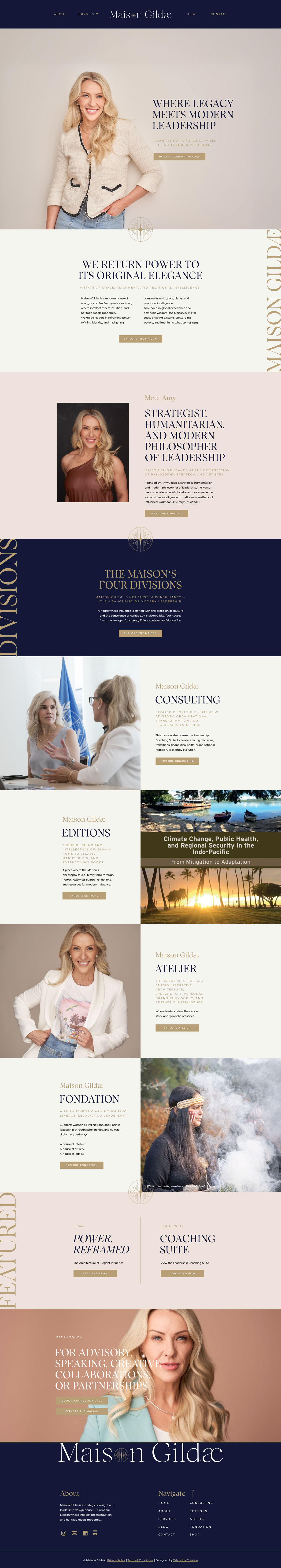 Luxury consultancy brand identity design by White Ink Creative Australia