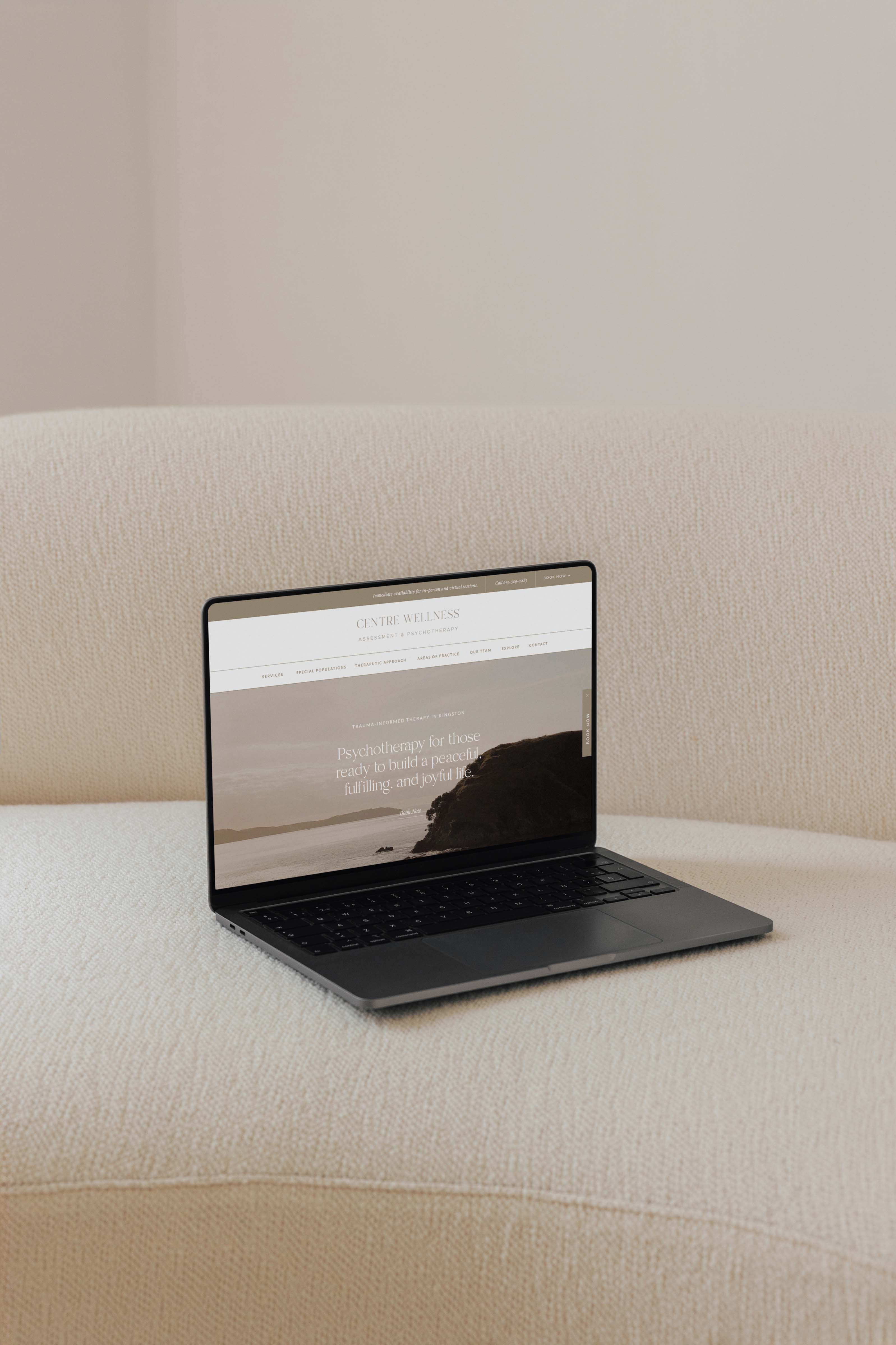 Luxury Showit website design displayed on a laptop by White Ink Creative Australia